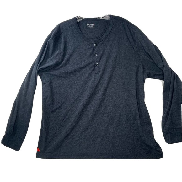UNTUCKit Mens Size XXL 2XL Blue/Grey Albarino Long Sleeve Henley Shirt - Picture 1 of 12